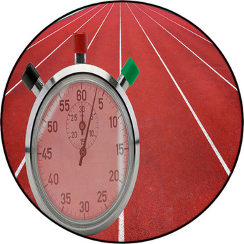 Running Tracks And Stop Watch Round Rug