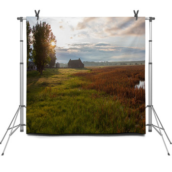 Rustic Country Barn In Montana Fleece Backdrop