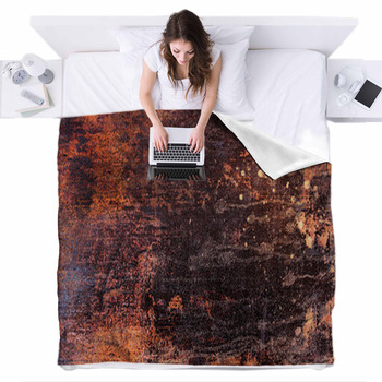 Rusty Abstract Background Fleece Bed Blanket