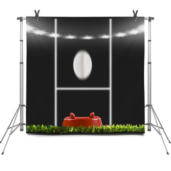 Rygby Ball Kicked To The Posts Fleece Backdrop