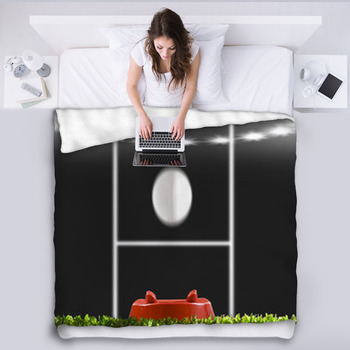 Rygby Ball Kicked To The Posts Fleece Blanket