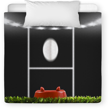 Rygby Ball Kicked To The Posts Toddler Duvet