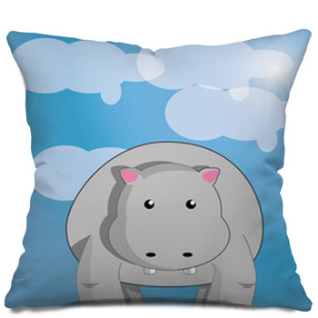 Hippo Throw Pillows Cases Shams