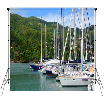 Sailboats In The Caribbean Fleece Backdrop