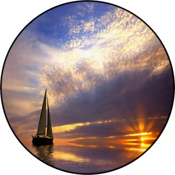 Sailing And Sunset Round Rug