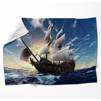 Sailing ship Woven Throw Blanket