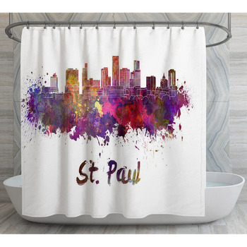 Saint Paul Skyline In Watercolor Shower Curtain