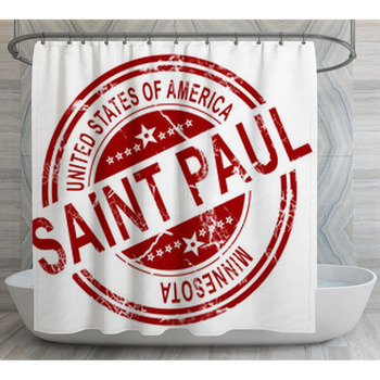 Saint Paul Stamp With White Background Shower Curtain