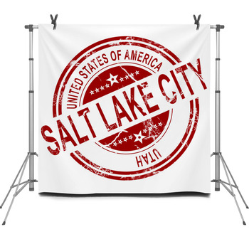 Salt Lake City Texas Stamp With White Fleece Backdrop