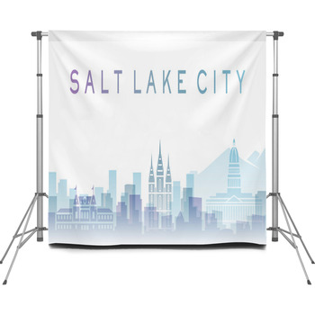 Salt Lake City Transparent Layers Custom Size Backdrop