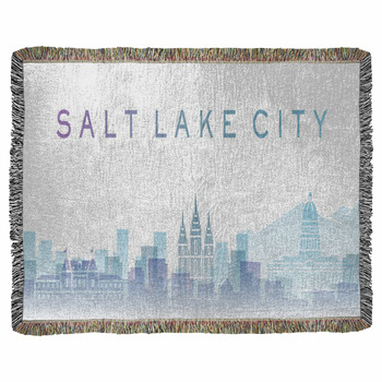 Salt Lake City Transparent Layers Woven Throw Blanket