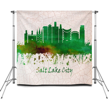 Salt Lake City Utah Skyline Custom Size Backdrop