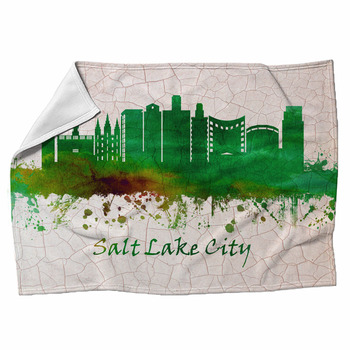 Salt Lake City Utah Skyline Fleece Blanket