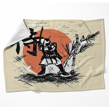 Samurai - Drawing Art (martial Art) Woven Throw Blanket