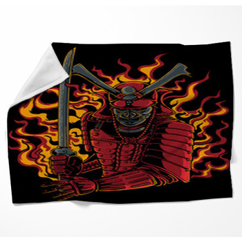Samurai Warrior Woven Throw Blanket