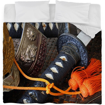 Samurai Weapons Fleece Bed Blanket