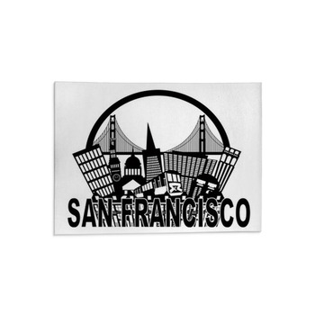 San Francisco Skyline Golden Gate Bridge Black Area Rug