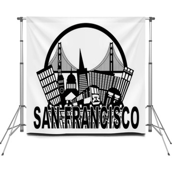San Francisco Skyline Golden Gate Custom Size Backdrop