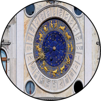 San Marco Zodiac Clock Round Rug