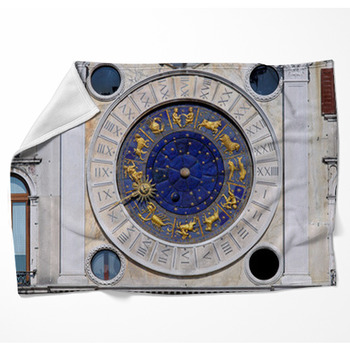 San Marco Zodiac Clock Woven Throw Blanket