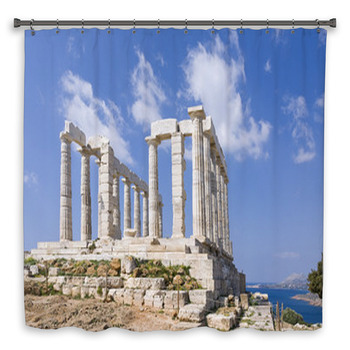 Sanctuary And Temple Of Poseidon At Cape Shower Curtain