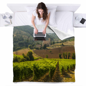 Sant'Antimo (Tuscany) Fleece Bed Blanket