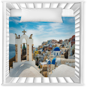 Santorini,Greece Baby Crib Comforter