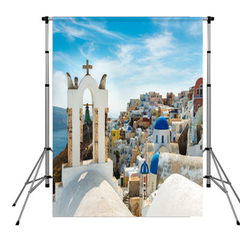 Santorini,Greece Pole Pocket Backdrop