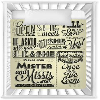 Save The Date Wedding Invitation Baby Crib Comforter