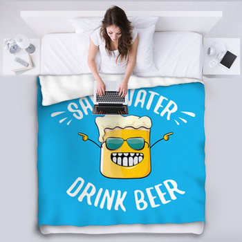 Save Water Drink Beer Vector Concept Fleece Blanket