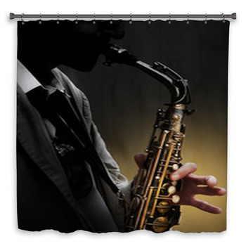 Saxophone In Shadow Custom Size Shower Curtain