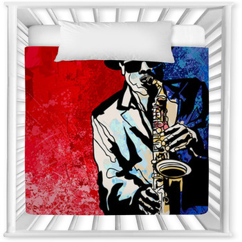 Saxophone Player Baby Crib Comforter