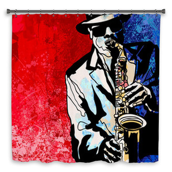 Saxophone Player Custom Size Shower Curtain