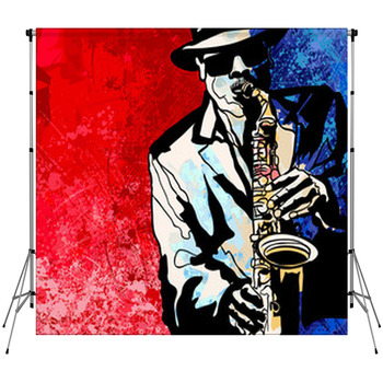 Saxophone Player Fleece Backdrop