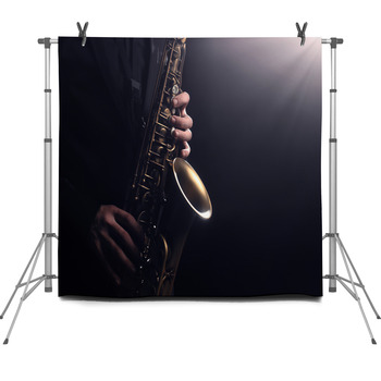 Saxophone Player Saxophonist Playing Fleece Backdrop