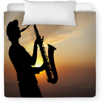Saxophonist At Sunset Toddler Comforter