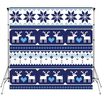 Scandynavian Knitted Seamless Pattern Fleece Backdrop
