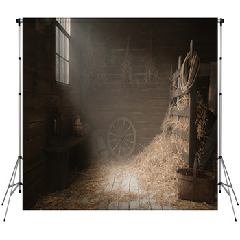 Scenery In The Village Barn Studio Fleece Backdrop