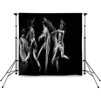 Scenography Of Dancers Dancing In Pole Pocket Backdrop