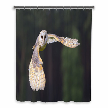 Schleiereule Im Flug Custom Size Shower Curtain