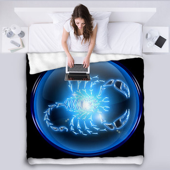 Scorpio Zodiac Button Icon Fleece Blanket