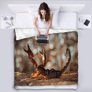 Scorpion Protected. Russian Nature Fleece Blanket