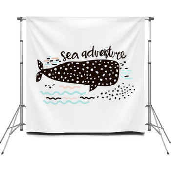 Sea Adventure Hand Drawn Creative Custom Size Backdrop