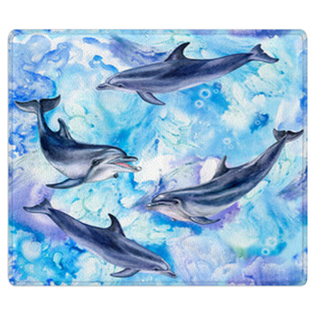 Sea Blue Seamless Pattern With Dolphins Area Rug