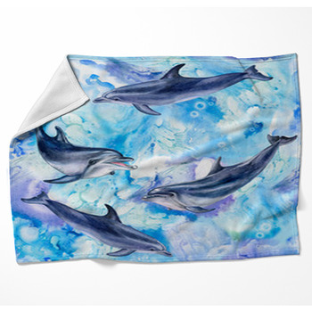 Sea Blue Seamless Pattern With Woven Throw Blanket