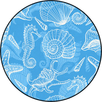 Sea Hand Drawn Seamless Pattern Round Rug
