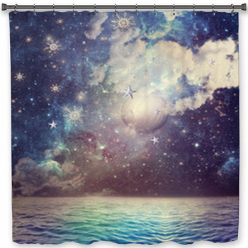 Sea ??in The Starry Night Shower Curtain