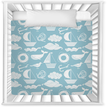Sea Seamless Pattern Baby Crib Comforter