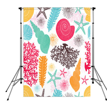 Sea Seamless Pattern. Pole Pocket Backdrop