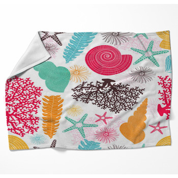 Sea Seamless Pattern. Woven Throw Blanket